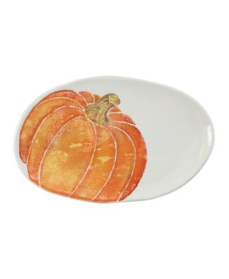 Pumpkins Small Oval Platter w/ Pumpkin image