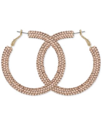 GUESS - Silver-tone And Aqua Sparkle Hoop Earring