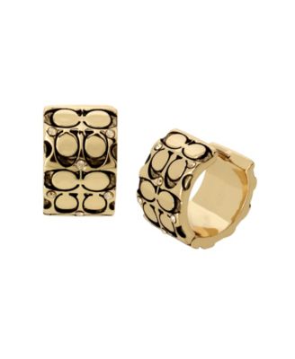 COACH - Quilted C Swarovski&reg; crystals Huggie Earrings