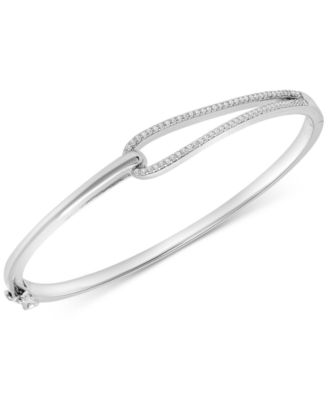 Wrapped - Diamond Loop Bangle Bracelet (1/5 ct. t.w.) in Sterling Silver