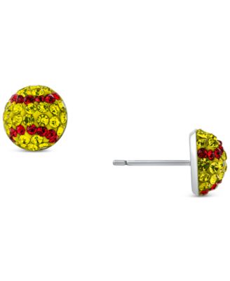 Giani Bernini - Crystal Softball Stud Earrings in Sterling Silver
