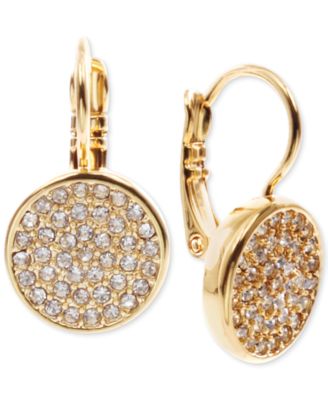 Anne Klein - Crystal Pav&eacute; Disc Drop Earrings