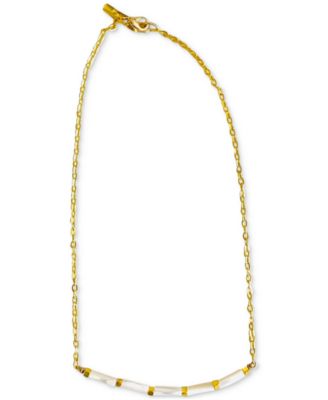 MINU Jewels - 10k Gold-Plated Mother-of-Pearl Collar Necklace, 16" + 1" extender