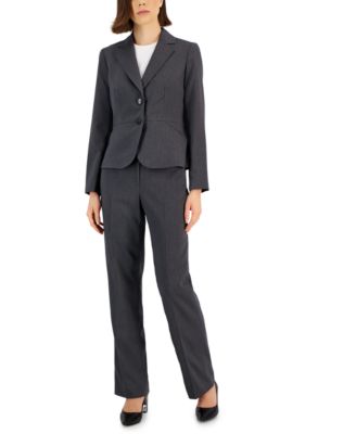 Le Suit - Women's Two-Button Pinstriped Pantsuit