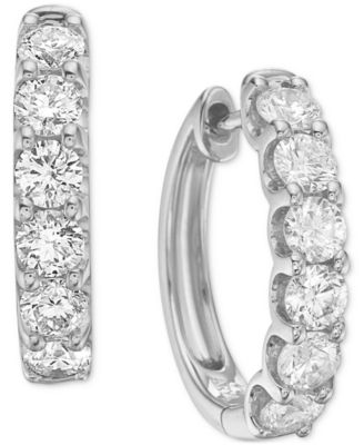 Macy's - Diamond Small Hoop Earrings (2 ct. t.w.)