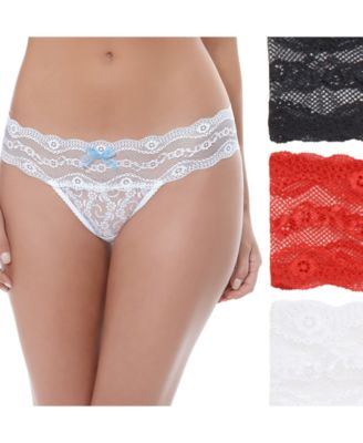 Women's 3-Pk. Lace Kiss Thong Underwear 970582 image