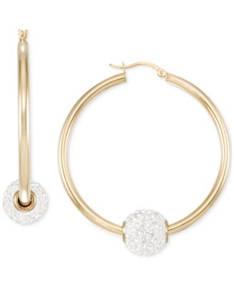 Macy's - Crystal Pav&eacute; Fireball Medium Hoop Earrings, 1-5/8"