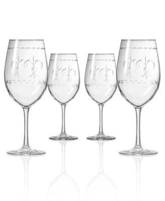 Fleur De Lis All Purpose Wine Glass 18oz - Set of 4 Glasses image