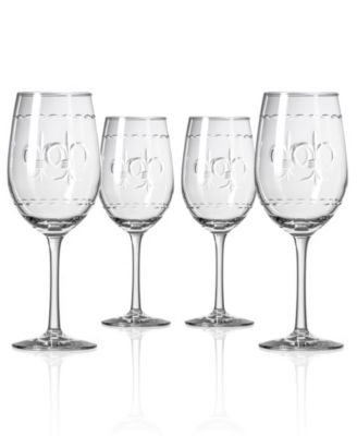 Fleur De Lis White Wine Glass 12oz - Set of 4 Glasses image