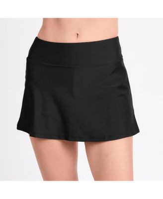 Women's Chlorine Resistant High Waisted Mini Swim Skirt With Shorts image