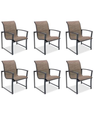 Wythburn Mix and Match Sleek Sling Outdoor Dining Chairs, Set of 6, Created for Macy's image