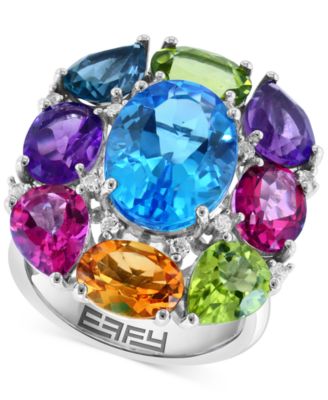 EFFY Collection - Multi-Gemstone Cluster Statement Ring (16-3/4 ct. t.w.) in Sterling Silver