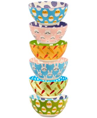Easter Patterned Bowls, Set of 6  image