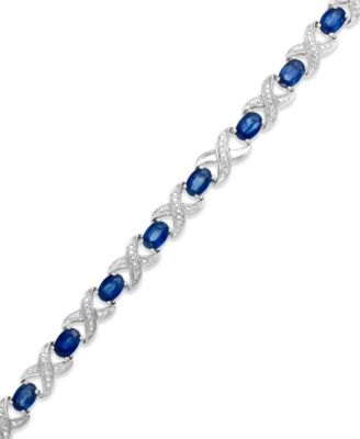 Macy's - Gemstone and Diamond Accent XO Bracelet in Sterling Silver