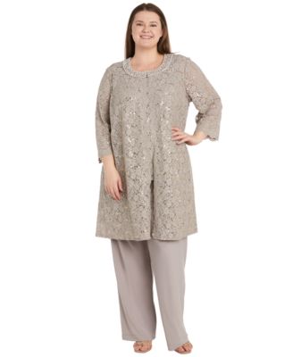 R & M Richards - Plus Size 3-Pc. Embellished Jacket, Tank & Pants Set