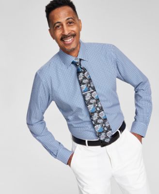 Men's Slim-Fit Check Dress Shirt image