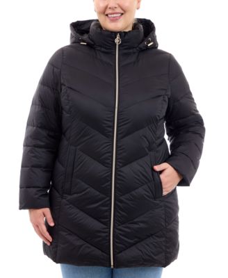 Michael Kors - Plus Size Hooded Packable Down Puffer Coat