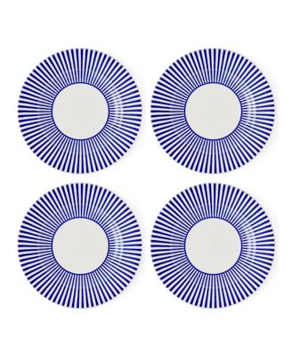 Blue Italian Steccato Salad Plates, Set of 4 image