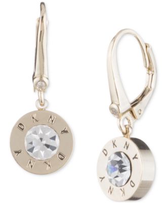 DKNY - Crystal Logo Drop Earrings