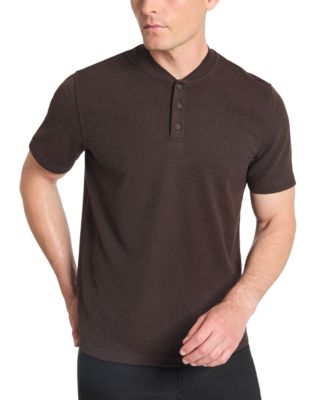 Kenneth Cole - Men's Textured-Knit Bomber-Collar Performance Henley