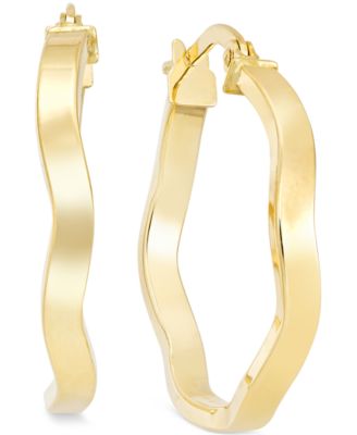 Macy's - Wave Hoop Earrings in 10k Gold