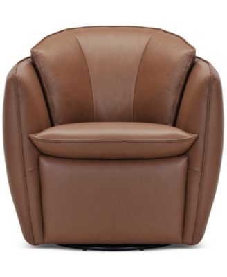 Kettner 32" Leather Swivel Chair, Created for Macy's image