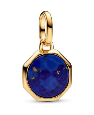 14K Gold-Plated Blue Engravable Mini Medallion Charm image