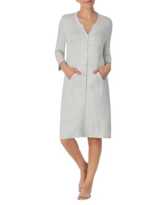 Ellen Tracy - Women's Zip-Front 3/4-Sleeve Robe