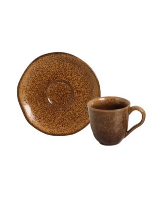 Stoneware Coffee Cup and Saucer Set, Service for 6 image