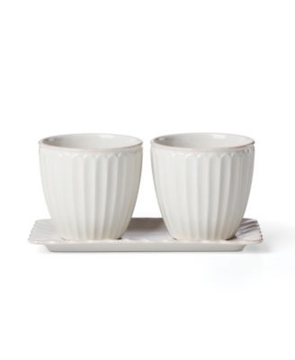 French Perle Scallop Herb Pots Tray Set image