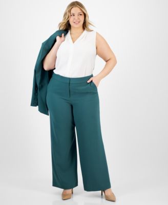 Plus Size Mid-Rise Wide-Leg Pants image