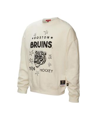 Mitchell & Ness - Women's Mitchell & Ness Cream Boston Bruins Logo 3.0 Pullover Sweatshirt