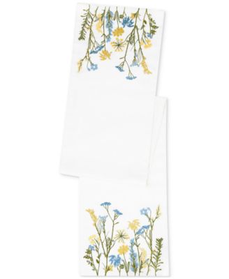 Wildflowers Border Embroidered Runner, 14" x 90" image