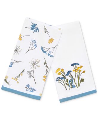 Wildflowers Printed & Embroidered Kitchen Towels, Set of 2 image