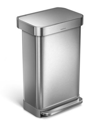 simplehuman - 45L Brushed Stainless Steel Step Trash Can