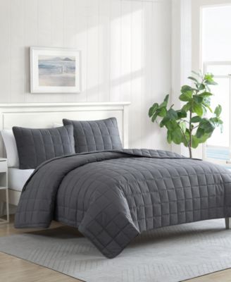 Nautica - Solid Brushed Micro Jersey 2 Pc. Quilt Set, Twin