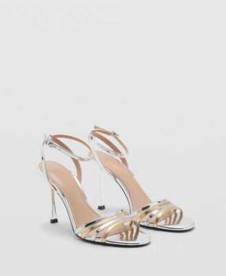 MANGO - Women's Combined-Strap Heeled Sandals