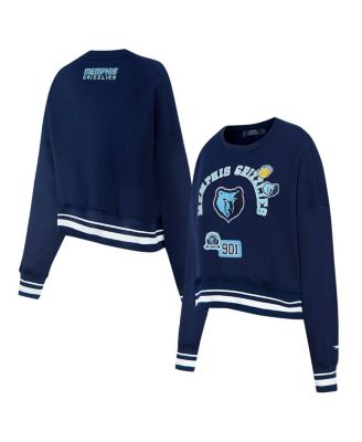 Pro Standard - Women's Navy Memphis Grizzlies Area Code Cropped Pullover Sweatshirt