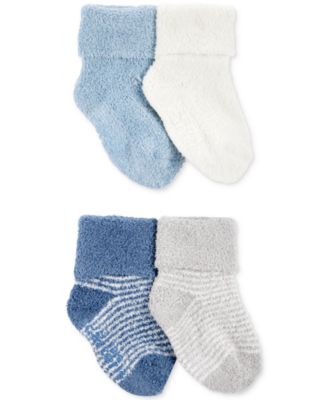 Carter's - Baby Boys 4-Pk. Chenille Foldover-Cuff Booties