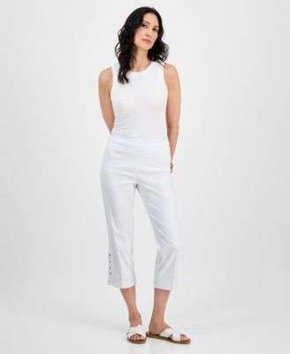 JM Collection - Women's Side Lace-Up Capri Pants