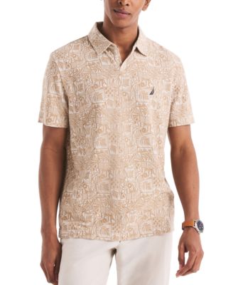 Nautica - Men's Classic-Fit Leaf-Pattern Polo Shirt