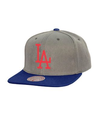 Mitchell & Ness - Men's Gray Los Angeles Dodgers Cooperstown Collection Basic Flip Snapback Hat