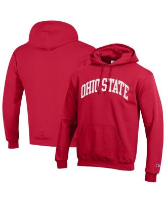 Champion - Men's Scarlet Ohio State Buckeyes Basic Arch Fleece Pullover Hoodie