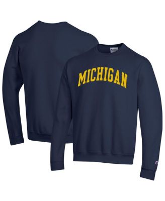 Champion - Men's Navy Michigan Wolverines Basic Arch Fleece Pullover Sweatshirt