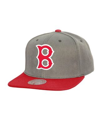 Mitchell & Ness - Men's Gray Boston Red Sox Cooperstown Collection Basic Flip Snapback Hat