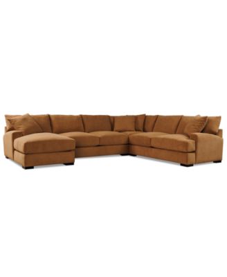 CLOSEOUT! Rhyder 4-Pc. Fabric Chaise Sectional with Apartment Sofa, Exclusively at Macy's image