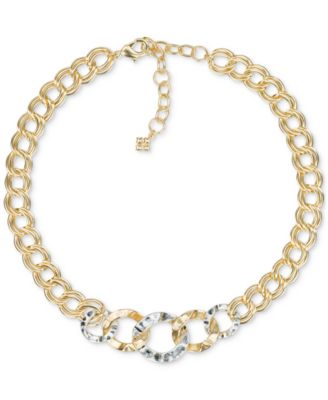 Patricia Nash - Two-Tone Hammered Link Necklace