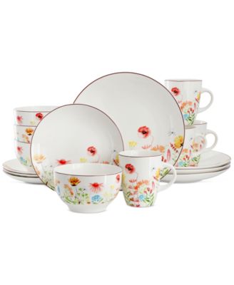 Elama - Botanica 16-Pc. Dinnerware Set, Service for 4