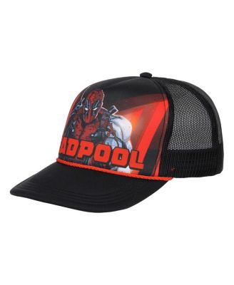 Lids - Men's Black Deadpool Big Front Foam Trucker Adjustable Hat