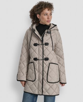 DKNY - Women's Hooded Toggle Quilted Coat